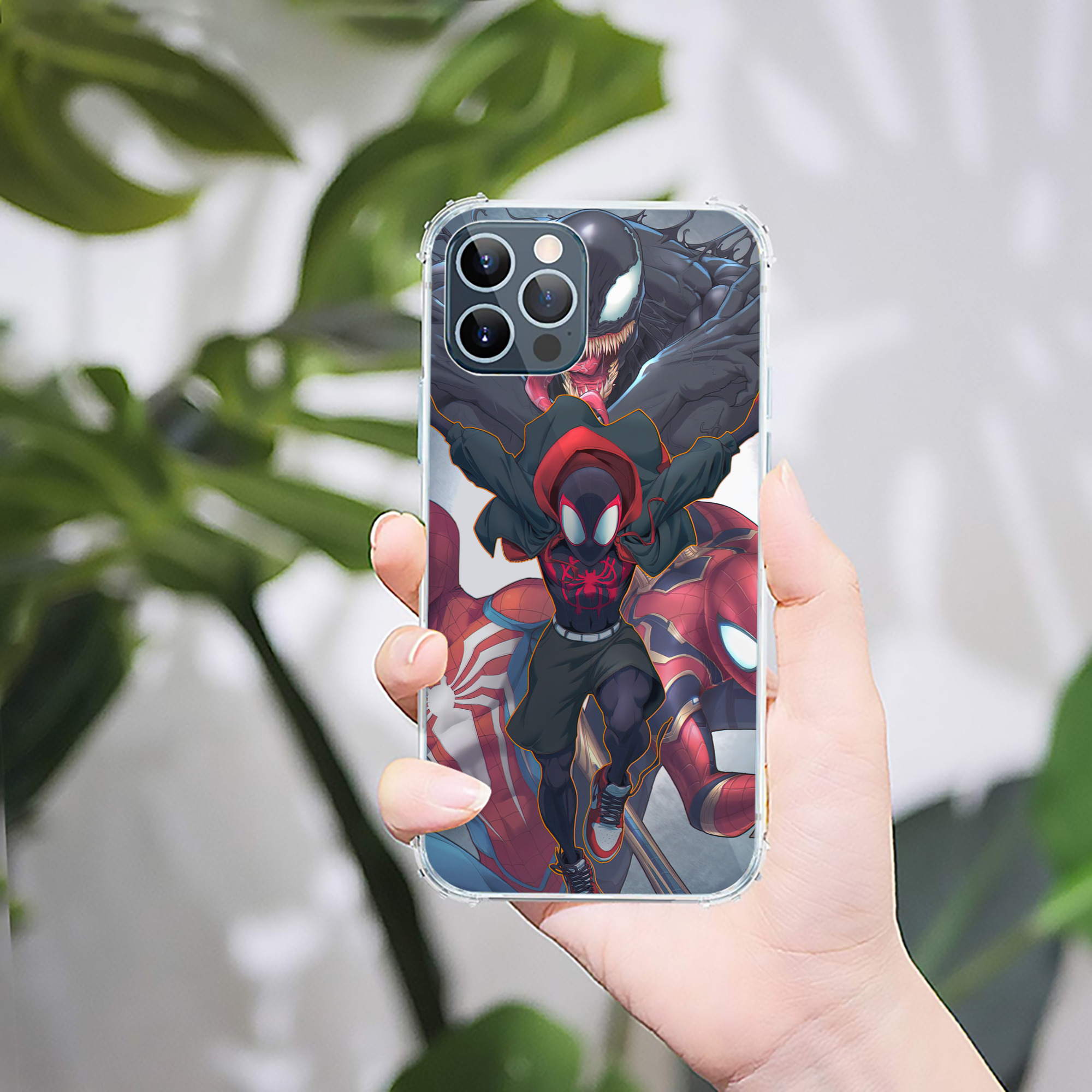 （画像用） Spider Man スパイダーマン 【iPhone 12シリーズ対応】透明スマホケース（クリアソフトケース）